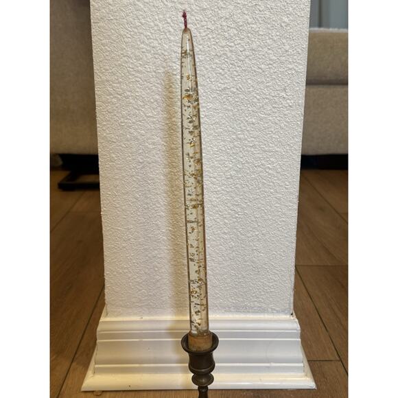 Vintage (5) Lucite 12” MCM Lucite Display Candles Clear With Gold Flecks 1960s - Picture 8 of 16